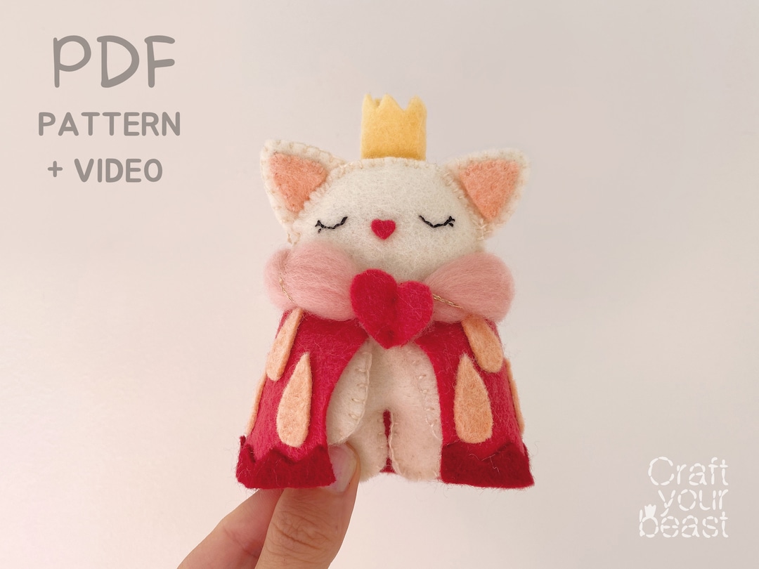PDF Sewing Pattern and Video Tutorial DIY of a Mini Stuffed Animal Cat ...