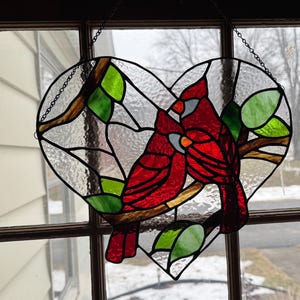 Stained Glass Cardinal Sun-catcher
