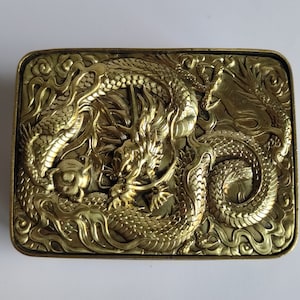Antique Chinese - China - Metal Box With Dragon