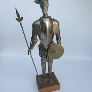 Vintage Sculpture - Figure - Don Quixote - With Wooden Base