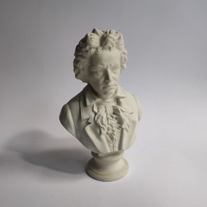 Antique Biscuit Porcelain Bust Of Beethoven - It Can Be Dated Circa 1900 Year
