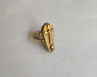 One of a kind - MEMENTO MORI mourning victorian gold plated silver ring