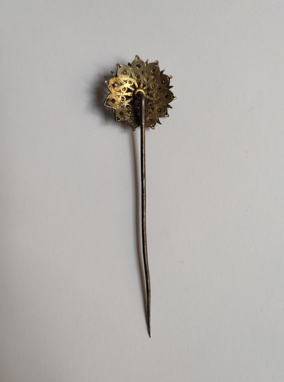 Antique Gold Plated Silver Alloy Balkan Pin/Brooc… - image 3