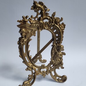 Antique European Metal Photo Frame With Rich Ornamentation - XIX Century