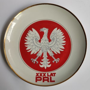 Polnischer Gedenkteller - 30 Jahre Volksrepublik Polen - Chodziez
