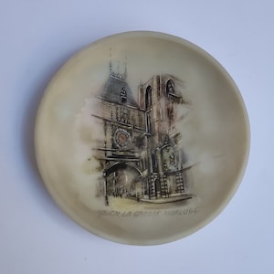 Antique French Hand-Painted Plate - Rouen - The Gros-Horloge