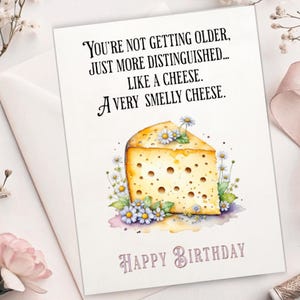 Carte d'anniversaire imprimable. Carte de blague drôle, humoristique, téléchargement numérique instantané pour un ami, une soeur. Téléchargement instantané 5 x 7, enveloppe bonus