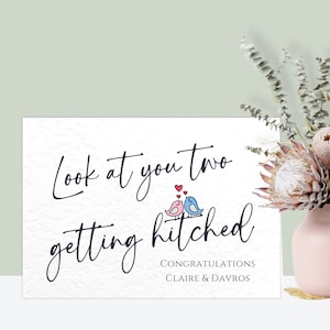 Funny,humourous Wedding card, personalised wedding gift. Custom made for the Bride and Groom.