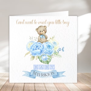 Personalised baby shower card. Card for newborn baby, Mummy to be. Gift for baby. Pregnancy Custom made keepsake for babys pending arrival.