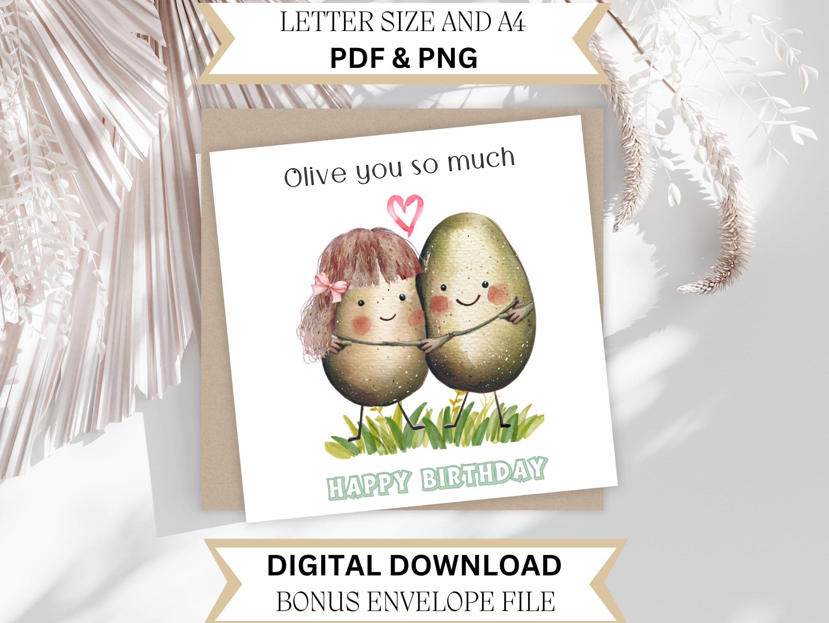 Olive birthday card - Etsy.de
