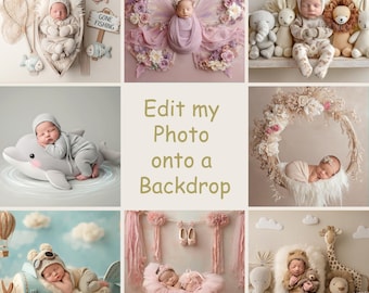 Newborn Digital Backdrop Editing Service - edit my image - Newborn Composite Editing Background service