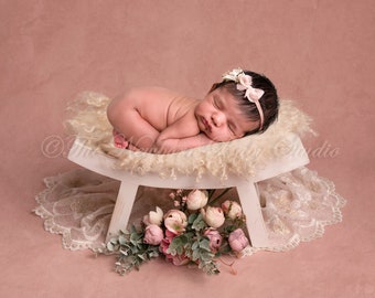 Newborn Digital Backdrop, Newborn Digital Background, Pastel Pink, Spring, girl, floral, curved bench prop