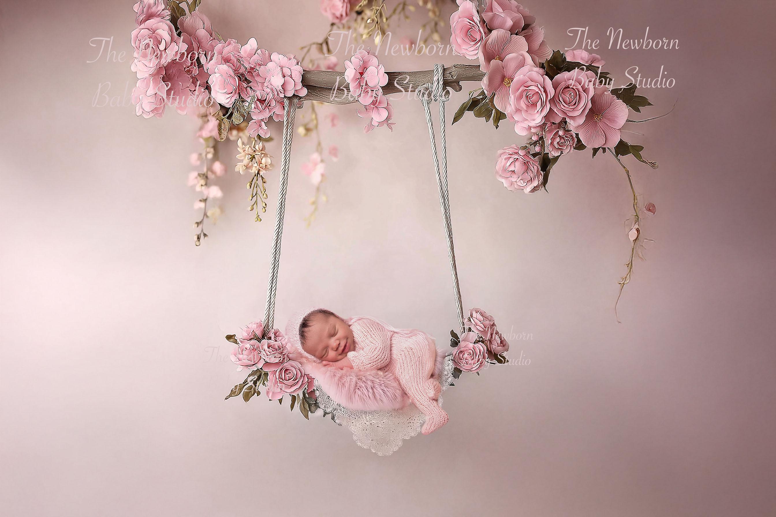 Newborn Digital Backdrop Digital Backdrop Newborn Newborn Digital Background Hanging Swing Pink Girl