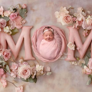 Neugeborenen Digital Backdrop Muttertag Mama über die Spitze Muttertag Geschenk Pink Girl