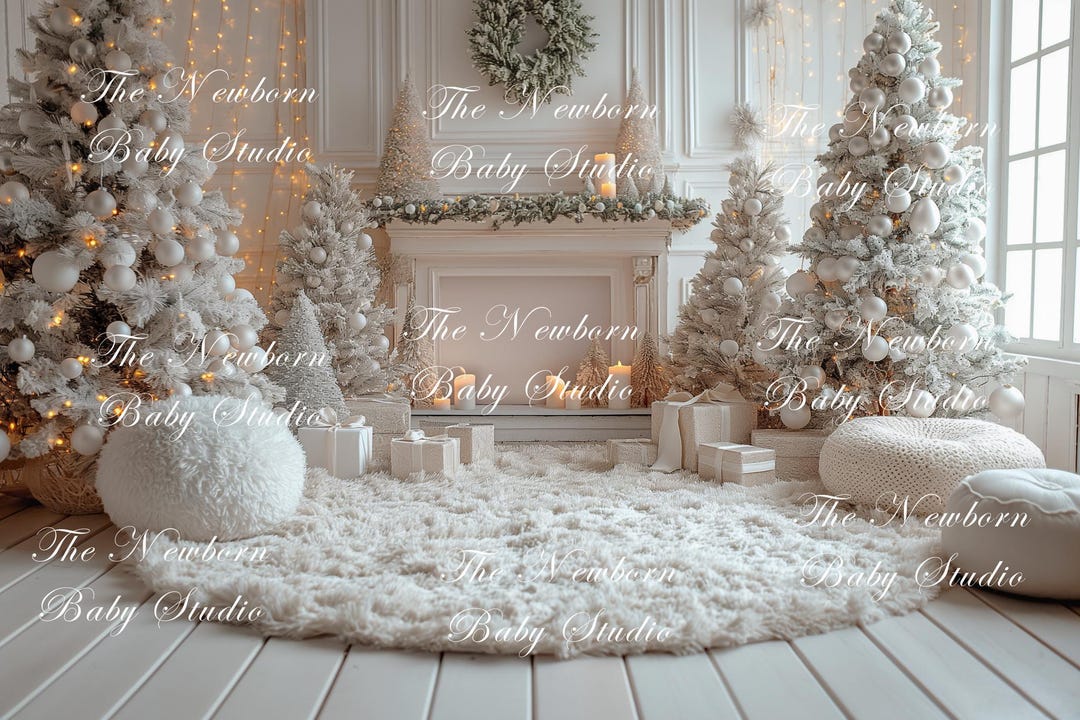 Christmas Newborn Digital Backdrop Festive Christmas Composite Family ...