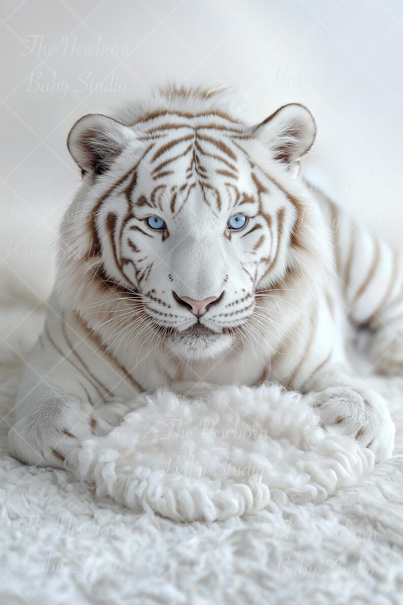 Tiger Back Drop Tiger Newborn Digital Backdrop Newborn Photography Prop White Tiger ...
