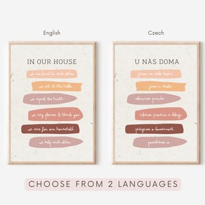 Our House Rules Poster, Montessori poster, Family Rules, Montessori decor, CZ, U nás doma, Minimalist Printable, DIGITAL DOWNLOAD, pdf, png image 7
