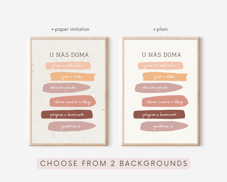 Our House Rules Poster, Montessori poster, Family Rules, Montessori decor, CZ, U nás doma, Minimalist Printable, DIGITAL DOWNLOAD, pdf, png image 8