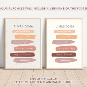 Our House Rules Poster, Montessori poster, Family Rules, Montessori decor, CZ, U nás doma, Minimalist Printable, DIGITAL DOWNLOAD, pdf, png image 4