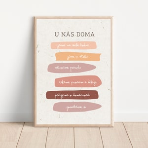 Our House Rules Poster, Montessori poster, Family Rules, Montessori decor, CZ, U nás doma, Minimalist Printable, DIGITAL DOWNLOAD, pdf, png image 6
