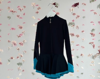 Black Ice Skating Dress: Long Sleeve Thermal Training Outfit