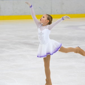 Vestido de patinaje artístico para niñas, encaje floral, leotardo de ballet  para niñas, disfraz de baile de gasa, vestido de patinadora lírica