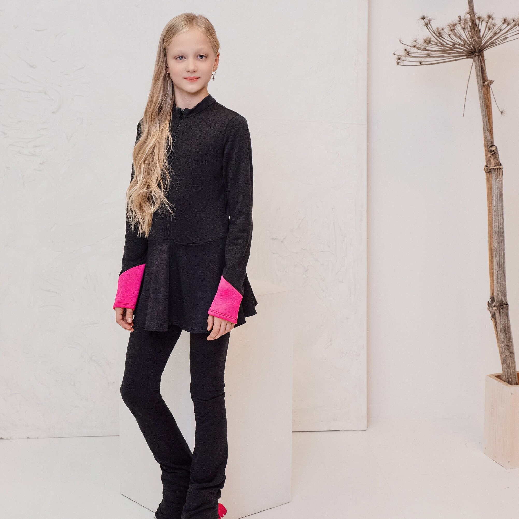 Pantaloni Da Pattinaggio Per Ragazze - Nero, Tessuto Elastico E Traspirante, Per Allenamento E Gare - Foto 13