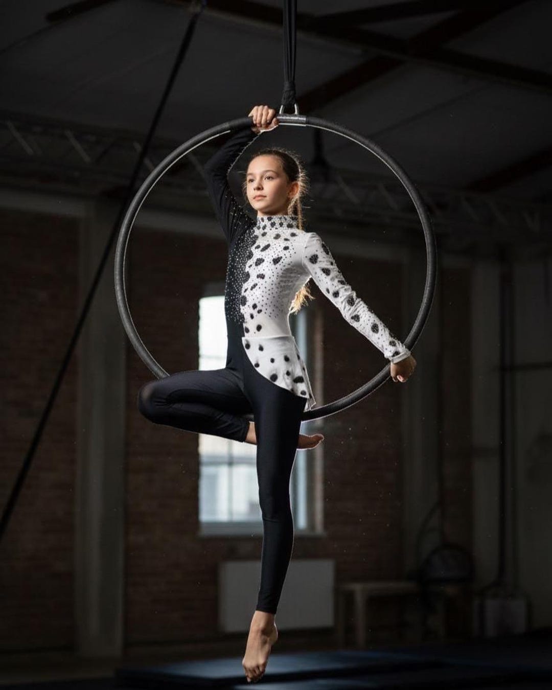 Aerial Hoop Unitard Black White, Acro Competition Outfit, Roller ...