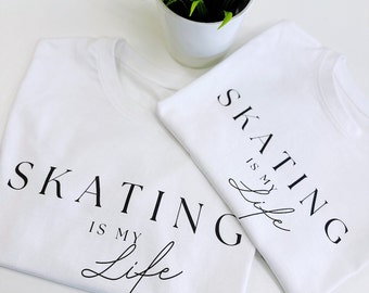 Personalized white shirt, Elegant skater shirt, Perfect  Shirt Gift for skaters,  Ice Skating top