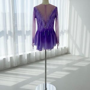 Puprle ombre colors figure skating dress, ice competition dress, Roller skate outfit, Show dance. image 2