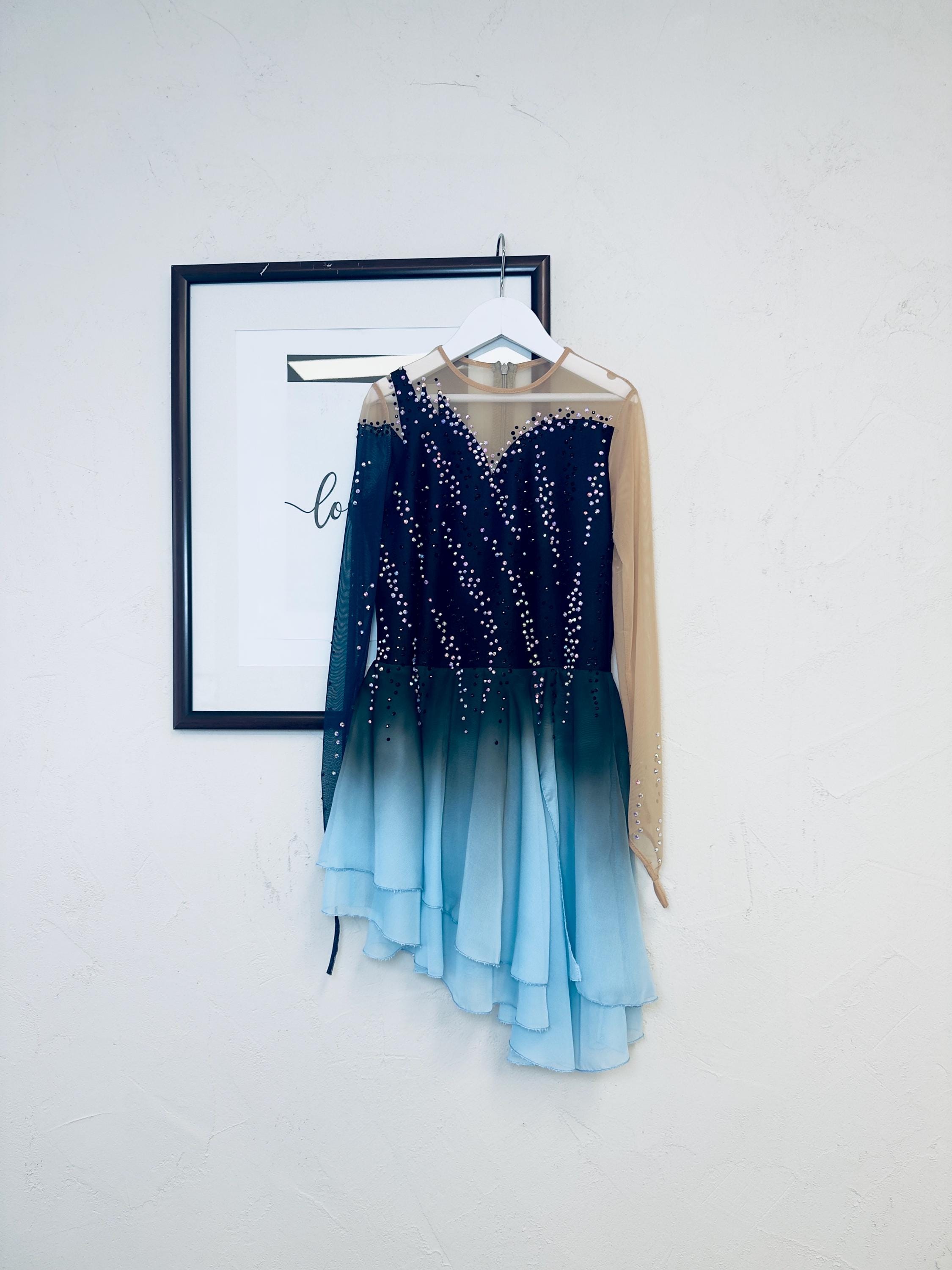boohoo blue maternity dress CAMILLE lyrical Dance Costume dress – Co9dancecostumes main image 1