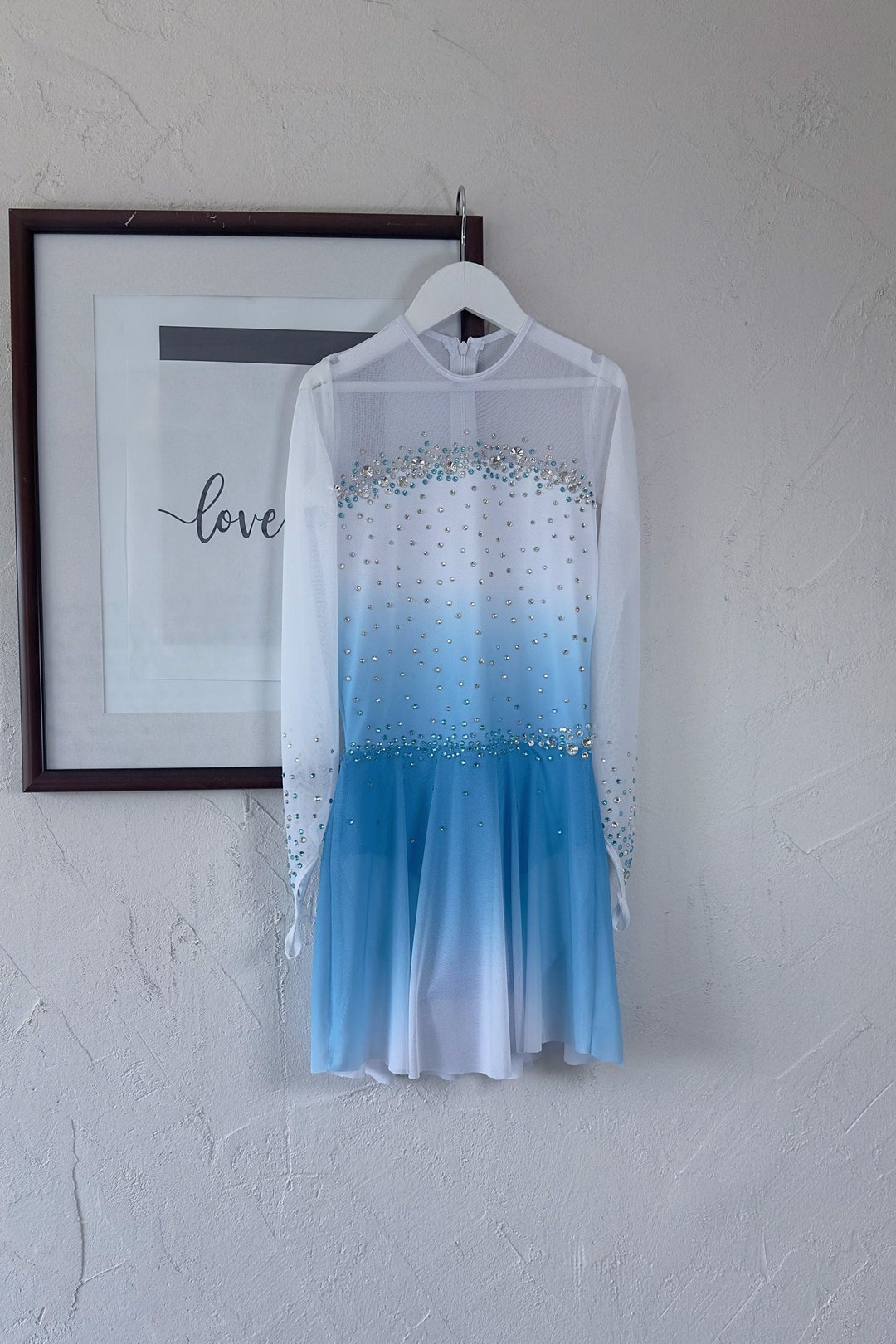 Blue Ombre Figure Skating Dress: Crystal Competition Gown - Etsy