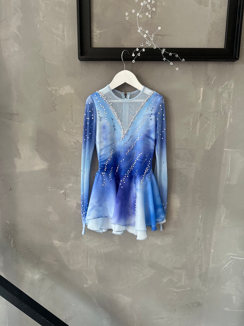 Custom Ice Skating Dress – Blue to Purple Ombre Figure Skating Costume