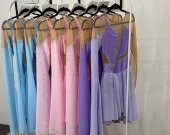 Elegant Purple Figure Skating Dress: Custom Synchro Competition Outfit