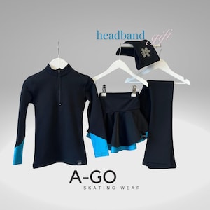 Figure Skating Outfit for Girls – Jacket, Skirt with Shorts, Pants and Free Headband Gift – Made to Order