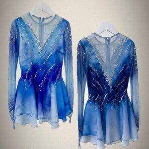 Custom Ice Skating Dress – Blue to Purple Ombre Figure Skating Costume