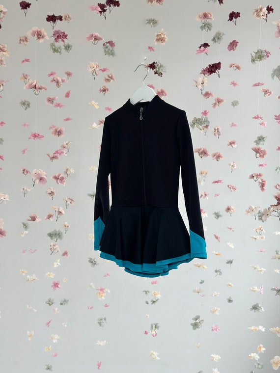 Black Ice Skating Dress: Long Sleeve Thermal Training Outfit