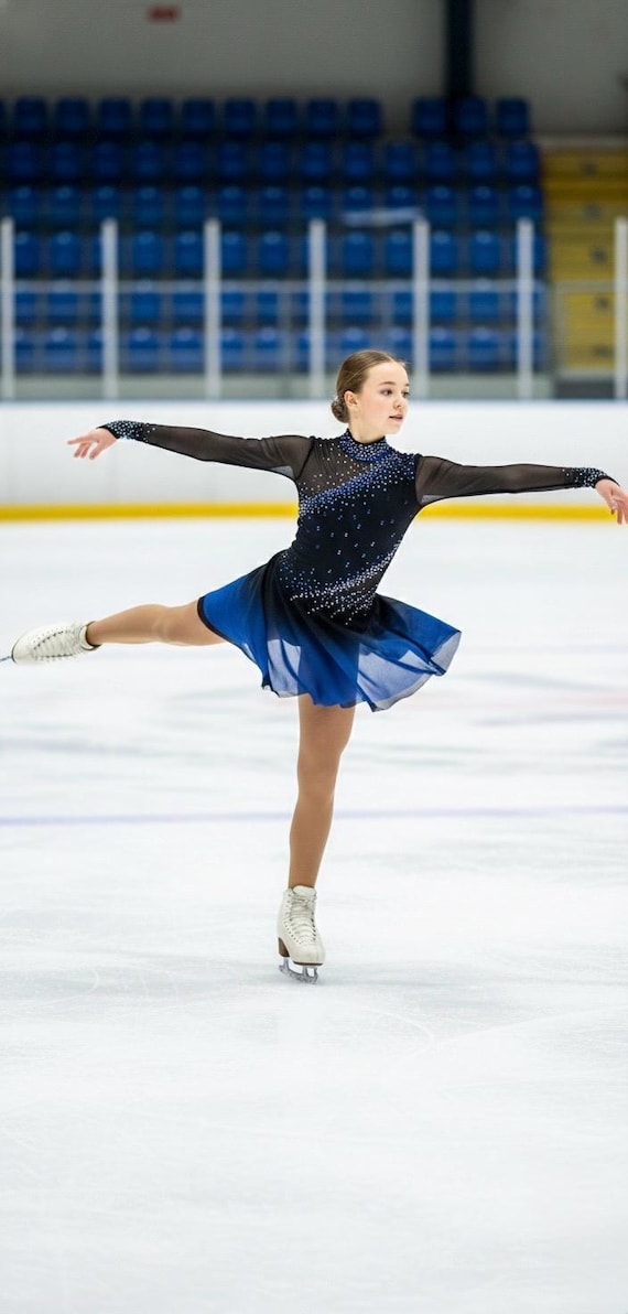 Black and Blue Ombre Ice Skating Dress - Custom Made