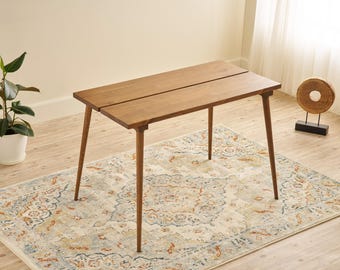 Handmade Scandinavian Pine Dining Table, Split Top, Bohemian Style