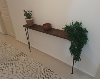 RUSTIC Console Table Slimline With Hair Pin Legs, Reclaimed Timber Style, Solid Wood Furniture, Home entryway furniture, Rustic Table