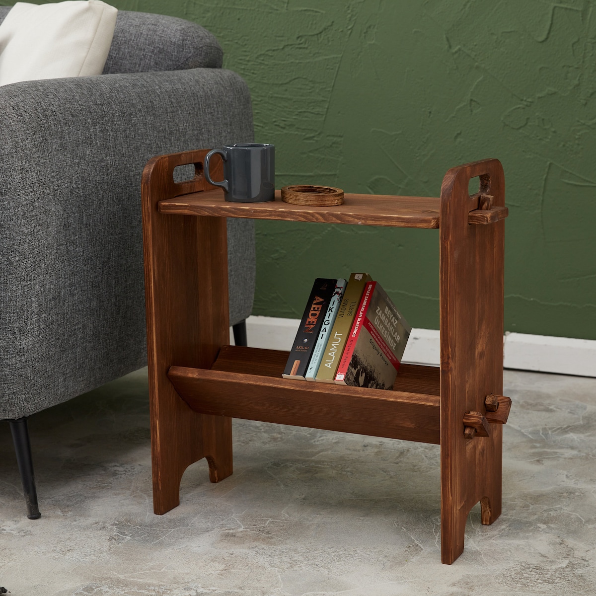Narrow Solid Wood Side Table, Minimalist Bookcase Nightstand - Etsy
