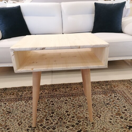 Solid Nightstand, Coffee Table, Wood Bedside Tables , Mid Century Table, Nightstand Shelf, Handmade shops Furniture , Bedside Shelf, Unique