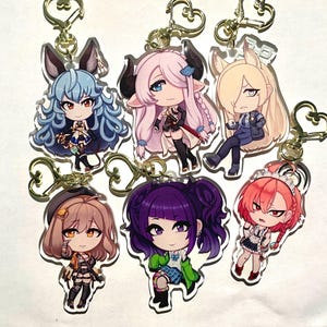 Blue Archive Nikke Granblue IM@S Gacha Acrylic Keychains - 3 Inches Single Sided Epoxy