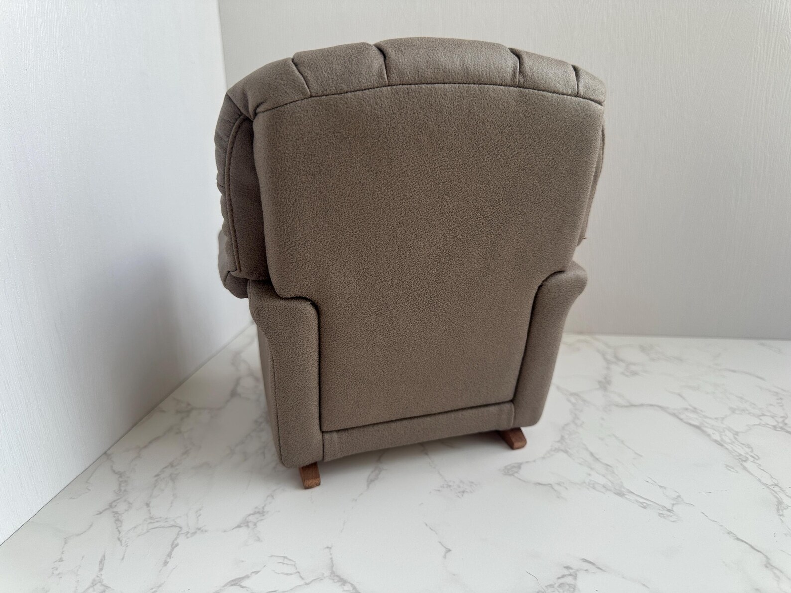 6 Inch Mini Chair Mini Recliner Chair for 1:6 Scale Dolls – Handmade Solid Wood Frame ...