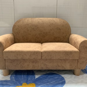 Handmade Vintage flannel loveseat mini sofa  for 50-70cm dolls, 1:3 scale Dollhouse small sofa, Children&#39;s Couch, Large toy figure couch