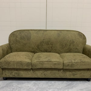 Personalization Dollhouse Miniature Vintage Flannel Couch, 1:6 Scale Handmade Three Seat Mini Sofa, Doll furniture, High quality model sofa.