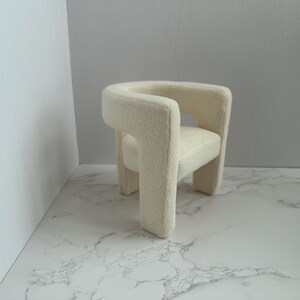 Handmade 1:6 Scale Zebra-Print Dollhouse Sofa Chair image 13