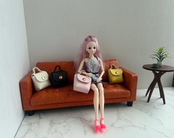 ANCIEN SAC DE voyage de poupée en CUIR EUR 45,00