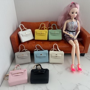 Schlüsselbund Münztasche, kleine Hängetasche aus 2-Zoll-PU-Leder, Aufbewahrungstasche für kleine Gegenstände für das Handgepäck, dekorative Anhängertasche, Puppentasche, exquisites Geschenk