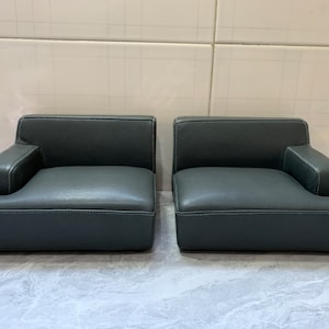 1:6 Modular Couch, Puppenhaus Miniatur Couch, Mini Schnittsofa, Puppenmöbel,kleines Sofa für Puppe, dunkelgraue Ledercouch
